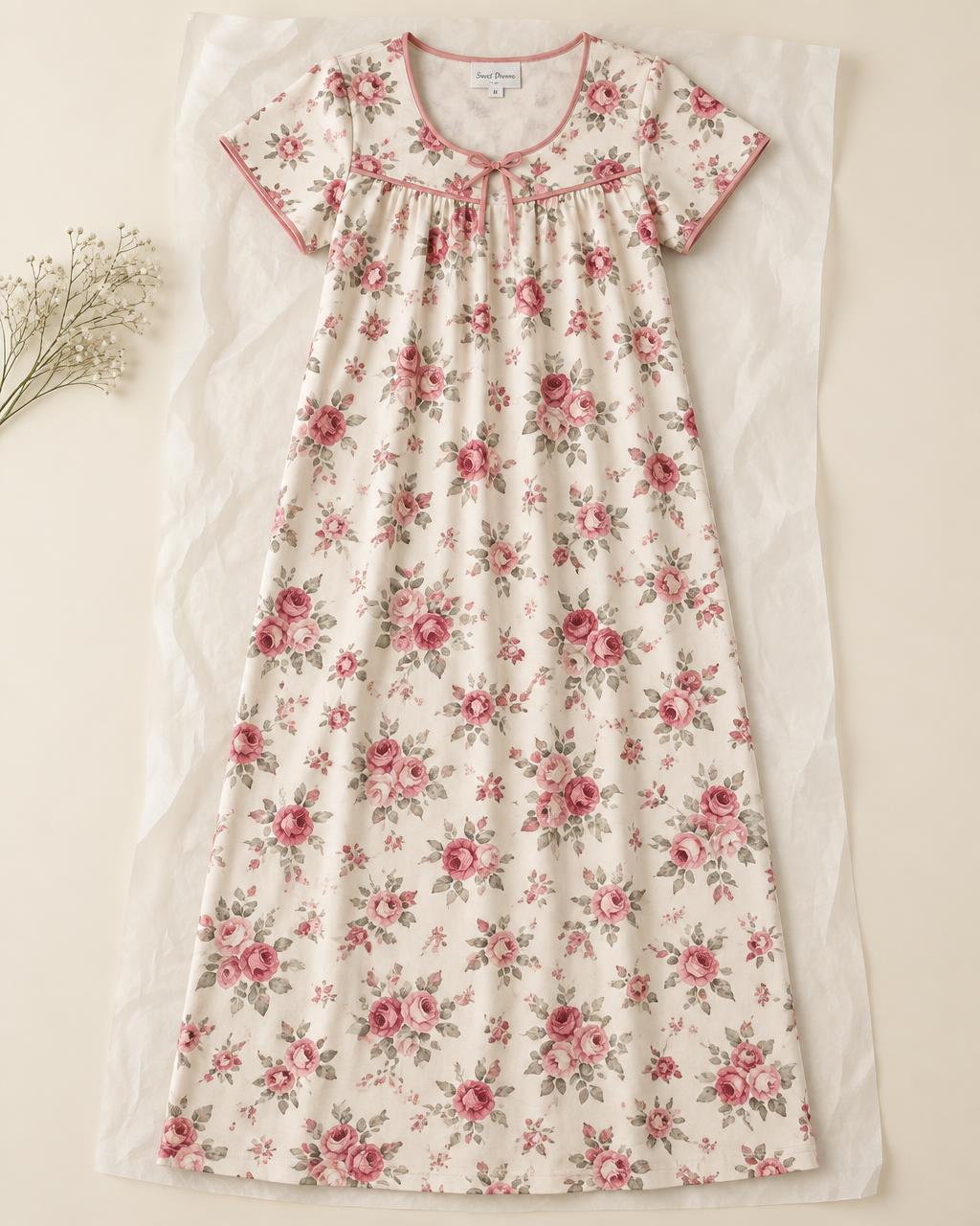 Ruhi Printed Cotton Nighty — women's Nighty from MIMETA BOUTIQUE