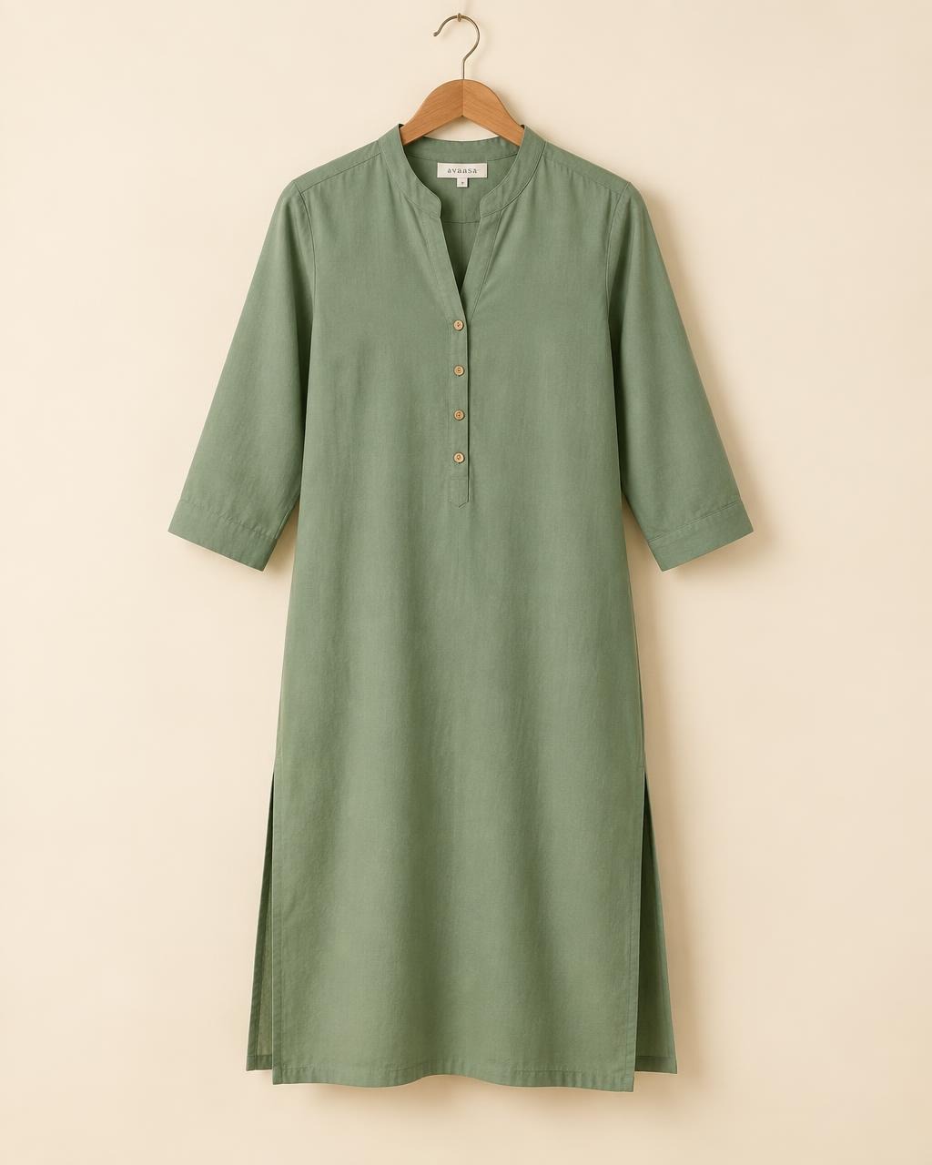 Ira Solid Cotton Kurti — women's Kurti from MIMETA BOUTIQUE